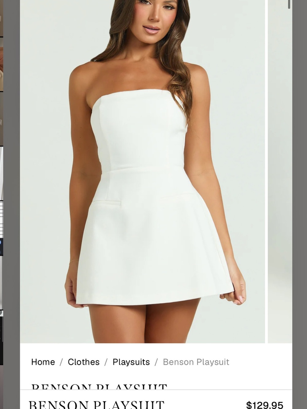 New Strapless White Playsuit XS